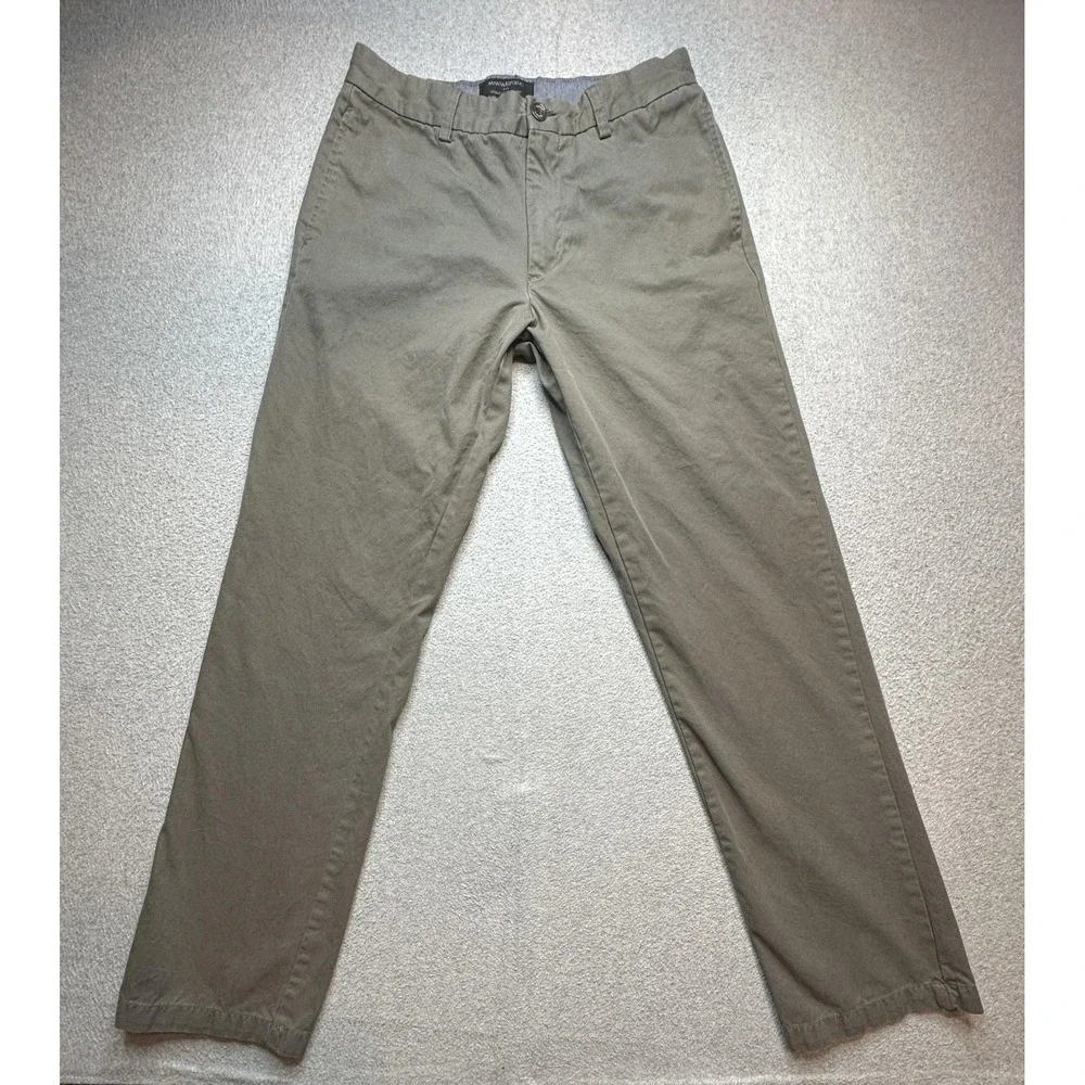 Banana Republic‎ Gavin Chino Pants Mens 33x34 (31x32) Gray Straight Fit Cotton